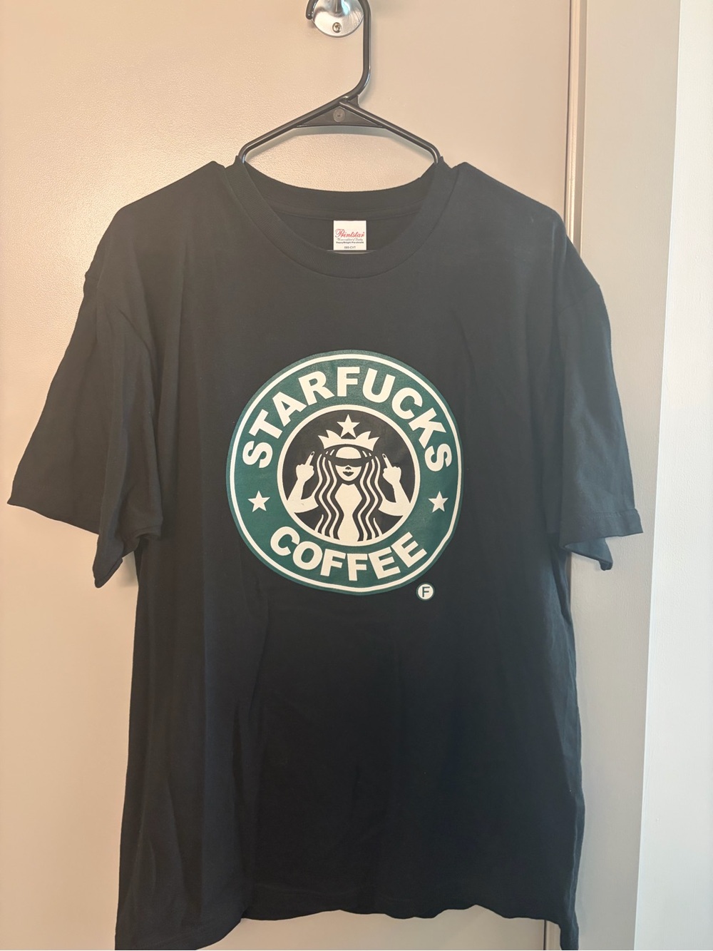 Starfucks Coffee Parody Graphic T-Shirt Black XL Tokyo Japan Printstar
